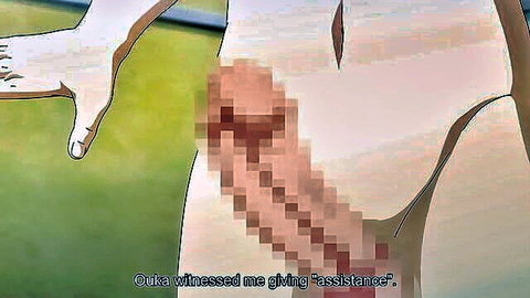 Hentai schoolgirl Ouka witnesses explicit hand assistance scene