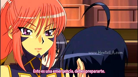 Red-haired anime witch warns black-haired girl in Tentacle And Witches hentai