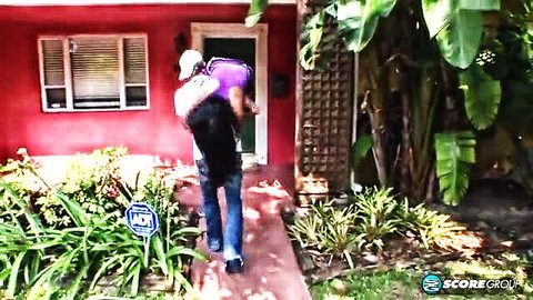 Tommie Jo ebony big booty babe carried piggyback by stud