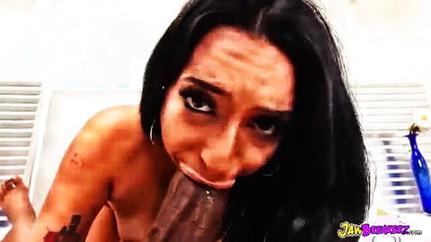 Kianna Kumani deepthroats enormous BBC closeup Jaw Breakerz