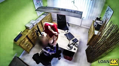 Isabella Lui bent over desk fucked doggy for loan in sex casting