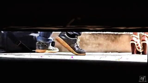 Taylor Whyte high heels tease Ryan Driller sneakers feet view