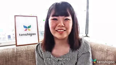Ayumi Honda petite Japanese girl smiling in checkered blouse Tenshigao