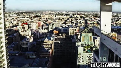 Ailee Anne petite blonde anal with older man LA skyline view