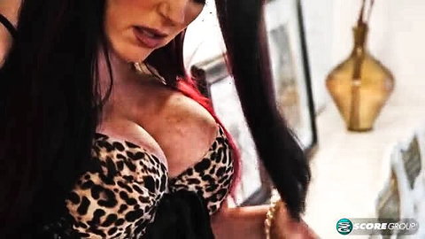 Sherry Stunns in leopard lingerie JOI closeup
