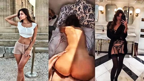 18yo French teen Billi sexy poses in lingerie, topless ass view