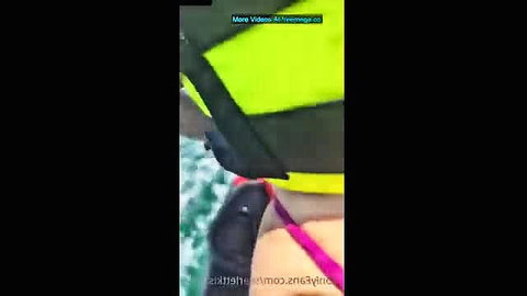 Scarlett Kisses deepthroats massive BBC in yellow bikini poolside