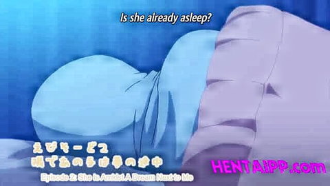 Anime stepsister sleeping in bed, seductive hentai scene