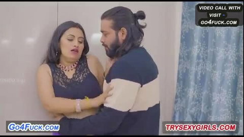 Indian Bhabhi passionately embraces bearded intruder in lingerie