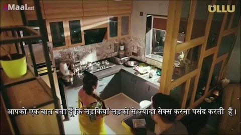 Superb Indian MILF RB Indian in yellow saree in kitchen