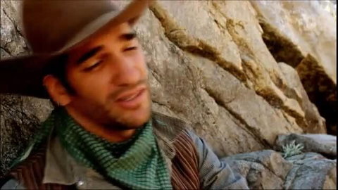 Rhaechyl Walker topless in cowboy hat, Death Rides at Sunrise nude scene
