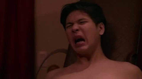 Rob Guinto screaming in ecstasy in Boy Bastos scene with Rose Van Ginkel, Jela Cuenca