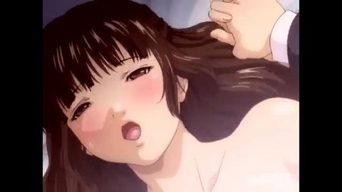Anime MILF maid boss fingers stepdaughter closeup