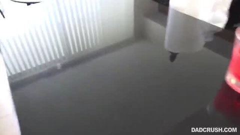 Dad Crush teen slut fucked raw POV on table enjoys creampie