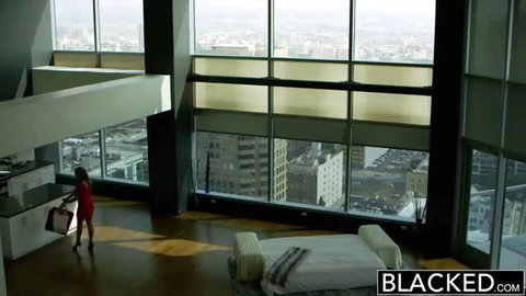 Carter Cruise in tight red dress in luxury penthouse Blacked