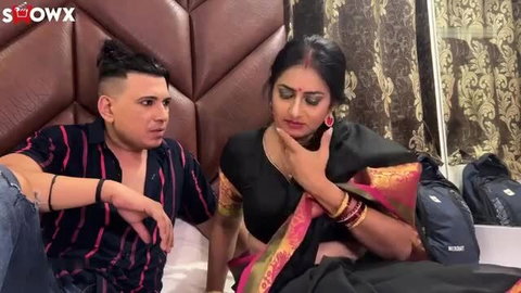 Jonita D'Cruz in black saree seduces man on bed in Bewafa Unrated