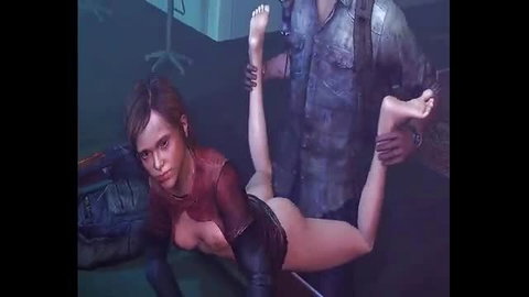 Ellie from The Last of Us bent over fucked by man, nude ass up