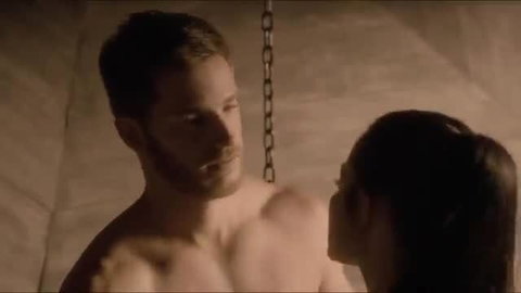 Maite Perroni nude chained in La Octava Clausula 2022 scene