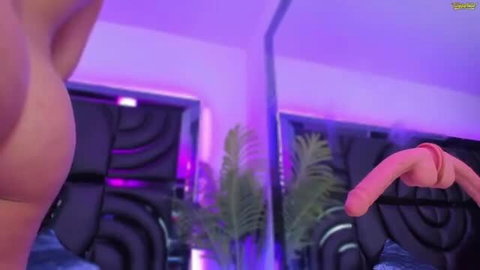 Teen girl admires curves in mirror, holds pink dildo before solo rub