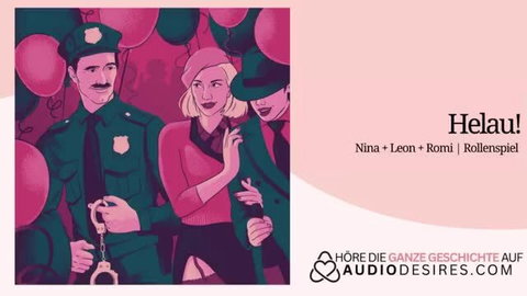 Cop handcuffs 2 hot blondes in erotic audio RP tease