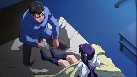 Kowaremono Risa vol.1 JAV teacher kneeling over schoolgirl on bed