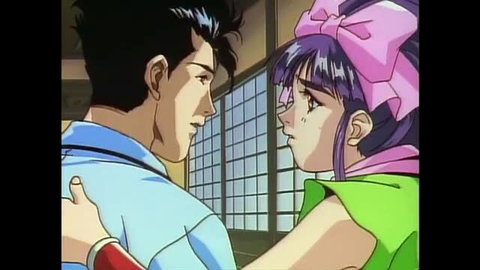 Lady Blue ep.1: Busty JAV girl in green dress & pink bow with handsome guy