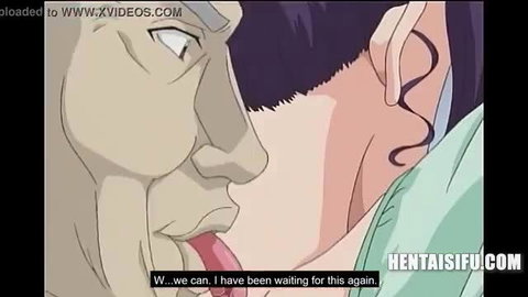 Anime wife with big tits kissed by father-in-law hentai scene