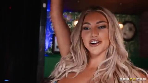 Elly Clutch blonde bombshell dancing sexy in club, big tits out