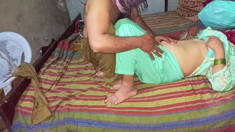 Indian Jija massages Sali's bare belly before fucking her hard