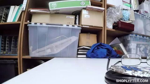 Wrex & Gracie bikini babes in messy office storage room