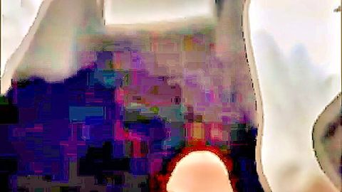 Blurry abstract closeup of pink flesh tones amid purple mosaic haze