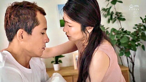 Saeko Matsushita as seductive mother-in-law close to son-in-law, JAV intimate pose