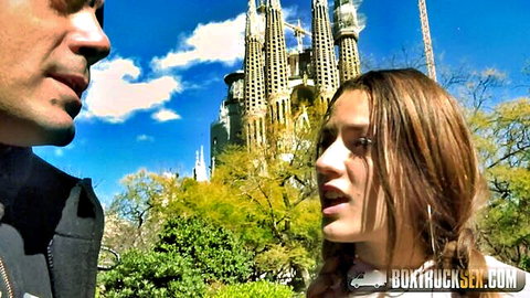 Alexa Nasha outdoor tease at Sagrada Familia for hardcore box truck sex