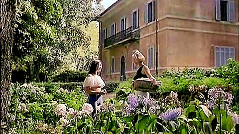 Roxanne Hall and Laura Palmer chatting in garden, Sexual Awakening 1995