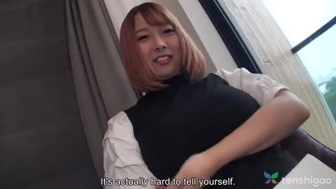 Tina Yuzuki smiles in JAV thumbnail, chubby Japanese teen in black top