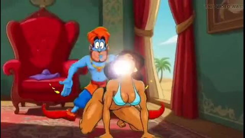 Princess Jasmine rubs pussy on Genie lamp in hot hentai parody