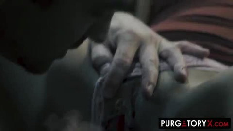 Donnie Rock's pale hand gropes woman's wet skin in hardcore scene