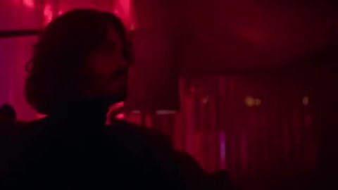 Chloe Berman silhouette in red-lit erotic scene nude vibes