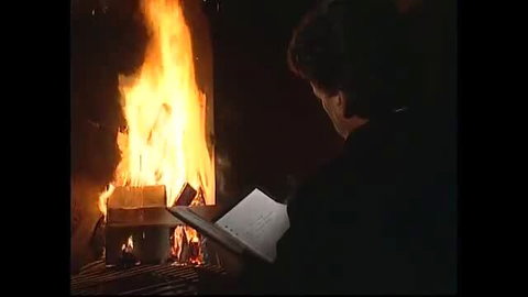 Perverse nun reading by roaring fire, dirty habits tease forbidden sins