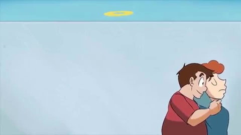 Anime Goku chokes sexy redhead fan from behind before tournament blowjob