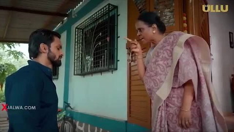 Indian MILF scolding young man outdoors in hot series Dur Ke Rishte
