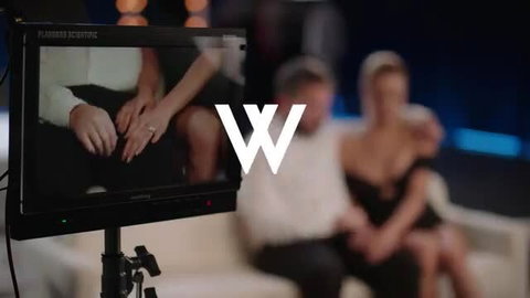 Summer Starz wedding couple on screen with live duo, sexy adult preview