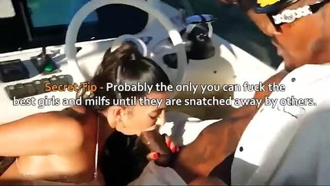 Lena The Plug sucks Jason Luv on boat in bikini, Round 2