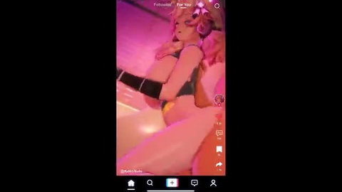 Redgectx as KokoNuts in sexy pink lingerie, cosplay tease