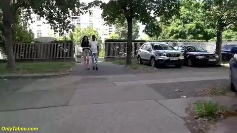Mature white hubby walks with torn pants after rough anal by teen chick