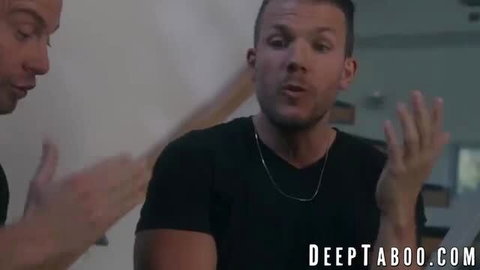 Charlotte Sins with Seth Gamble & friend, hands on throbbing cocks