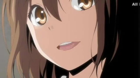 Cute Japanese anime girl with brown eyes smiling seductively, Iinari Saimin Kanojo vol.2