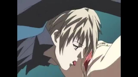 Anime boy kissing girl's exposed pussy in JAV hentai scene