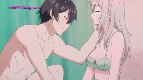 Anime teen Alya fingered by nude guy Kuze in lingerie parody hentai