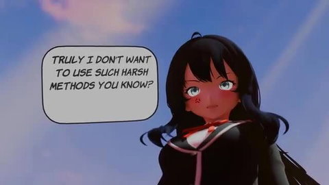 Yukino Yukinoshita blushing shyly in school uniform, anime hentai style